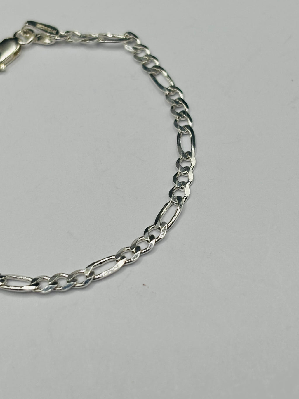 S925 Silver Figaro Kids Bracelet
