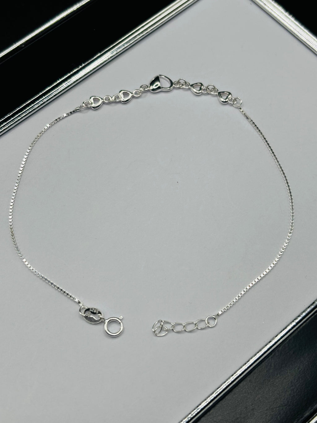 S925 Double Heart Anklet