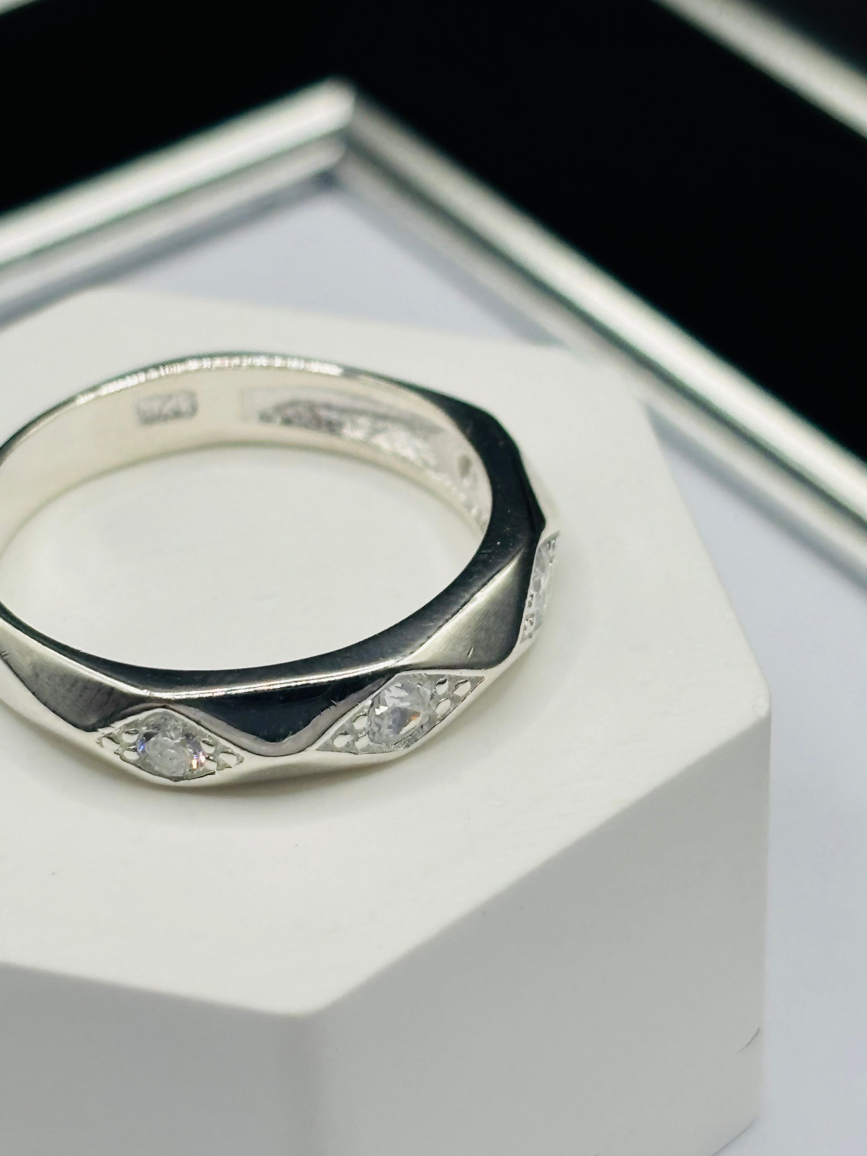 S925 Silver Stone Friendship Ring